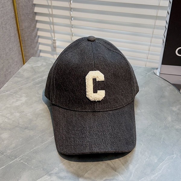 セリーヌ c キャップ ブランド イニシャル ベースボールキャップ コピー / コットン マリン Cew39340